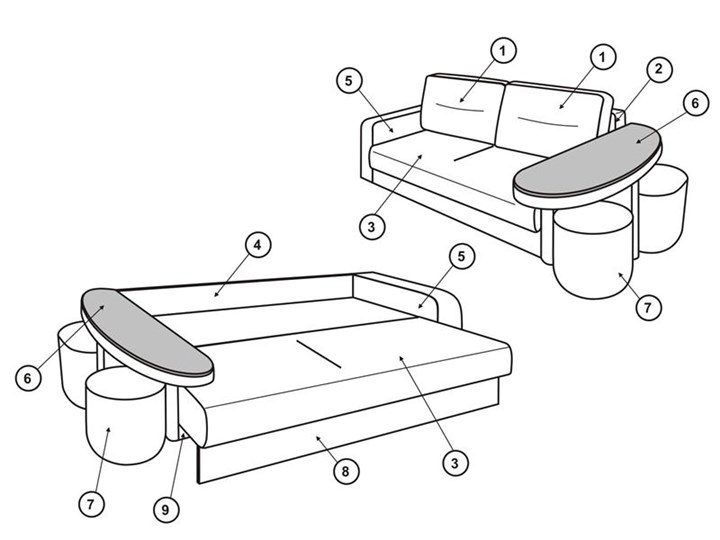 Прямой диван Сантана 4 БД со столом (НПБ) в Чебоксарах - изображение 1